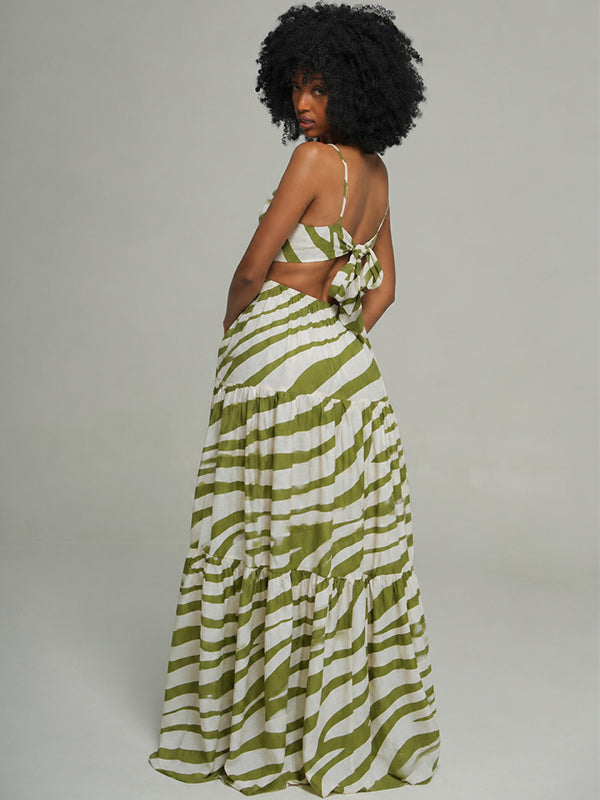 Printed Cami Ruffle Dress