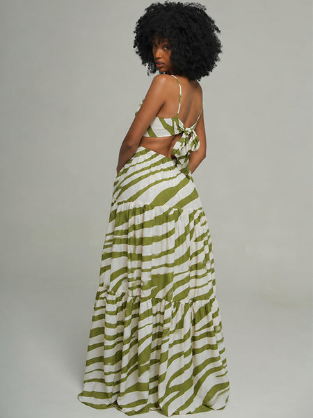 Printed Cami Ruffle Dress