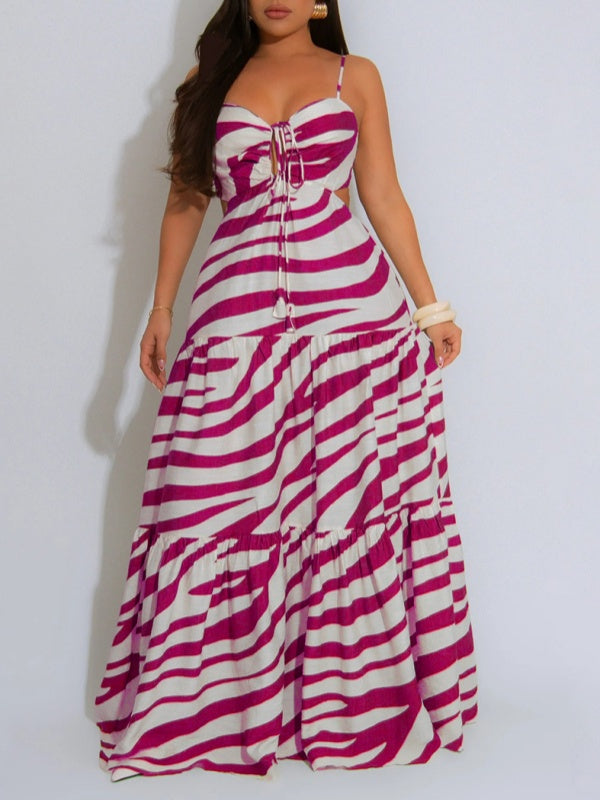 Printed Cami Ruffle Dress