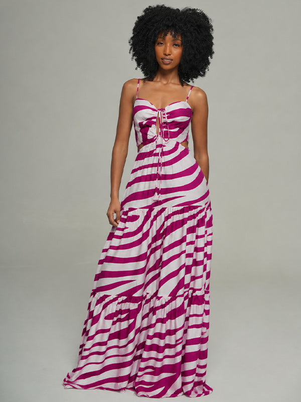 Printed Cami Ruffle Dress