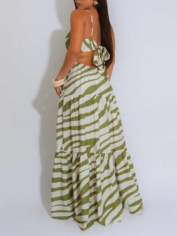 Printed Cami Ruffle Dress