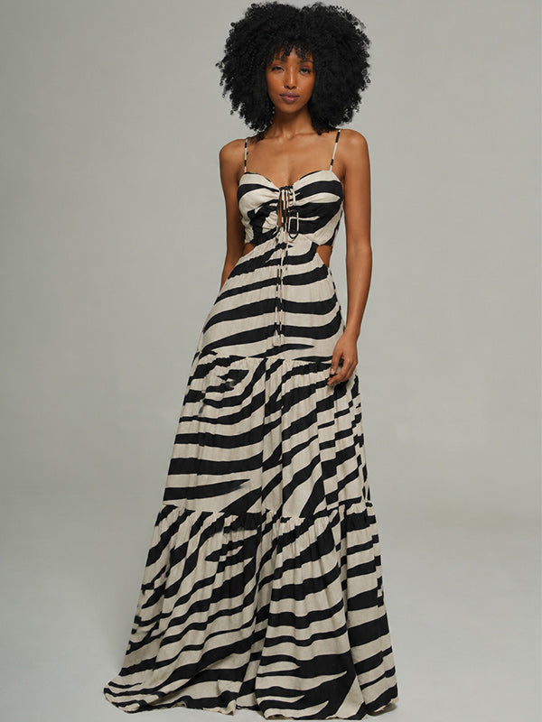 Printed Cami Ruffle Dress