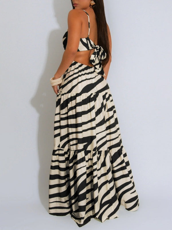 Printed Cami Ruffle Dress