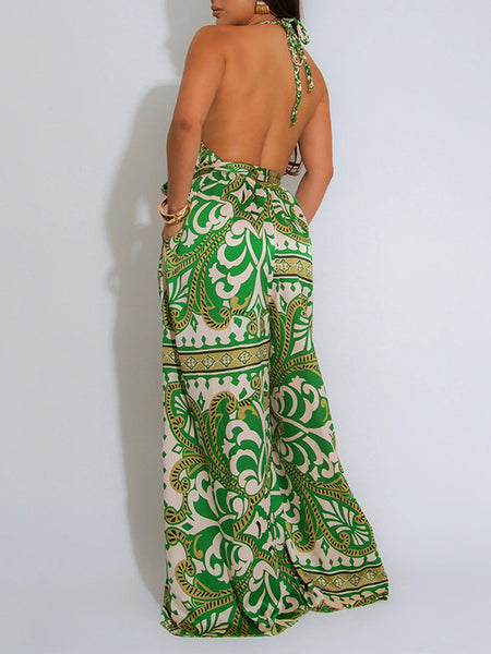 Printed Halter Jumpsuit
