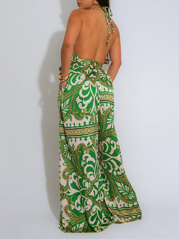 Printed Halter Jumpsuit