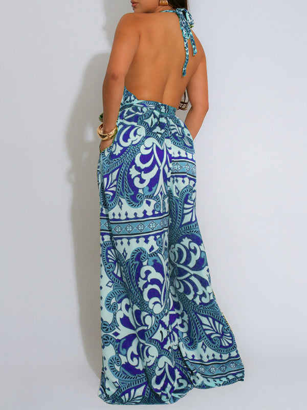 Printed Halter Jumpsuit