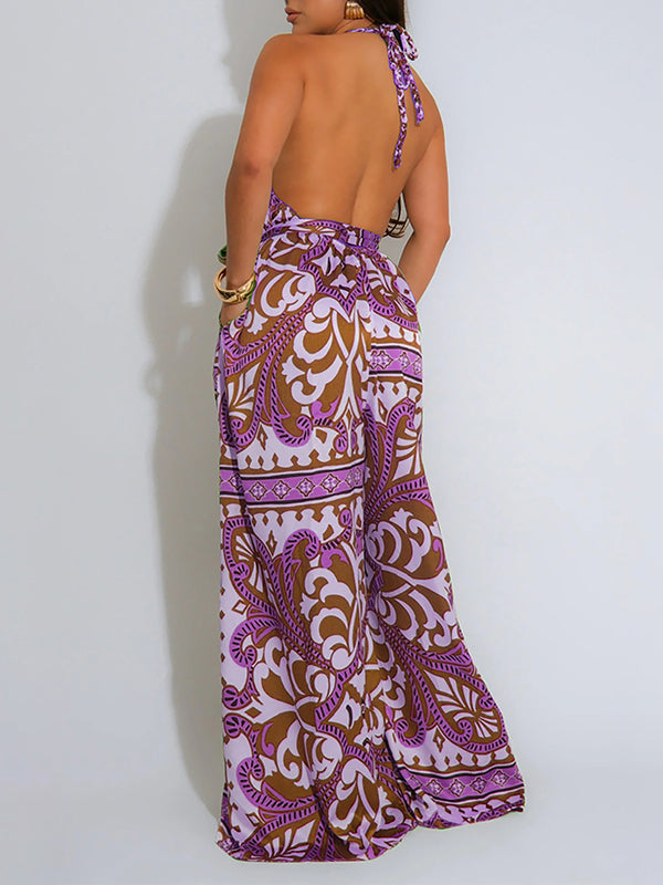 Printed Halter Jumpsuit