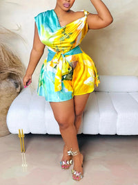 Printed Tied Sleeveless Romper