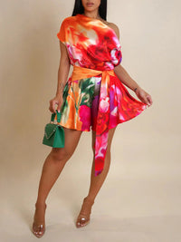 Printed Tied Sleeveless Romper