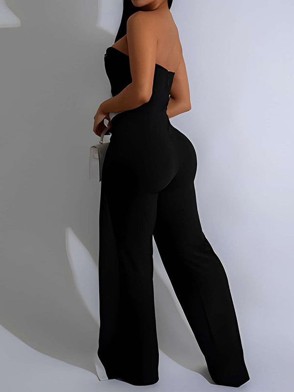 Two-Tone Strapless Jumpsuit