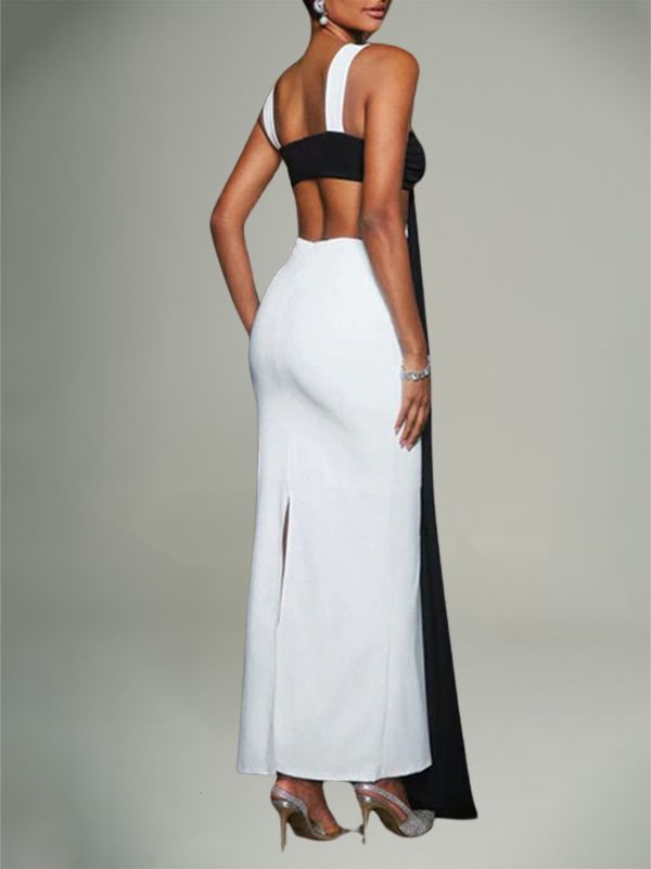 Two-Tone Sleeveless Maxi Dress
