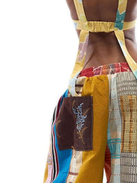 Printed-Combo Wide-Leg Pants