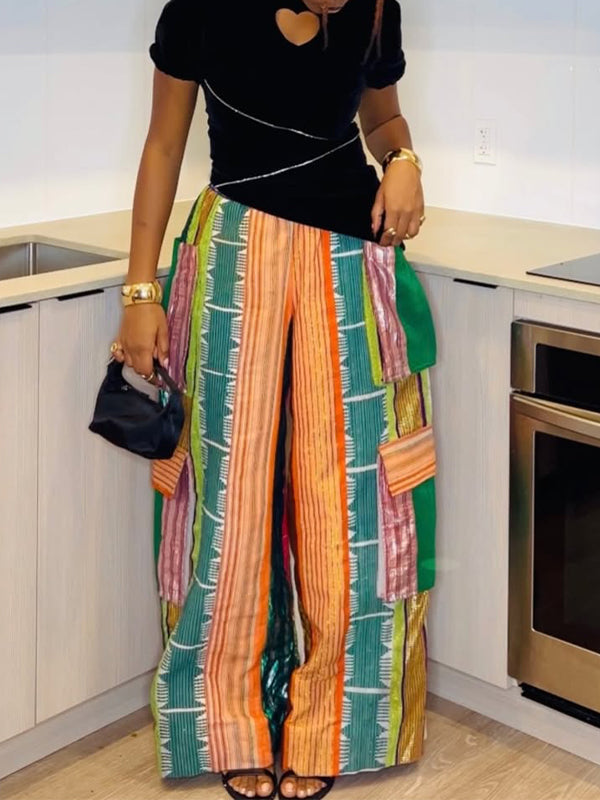 Printed Cargo Pants