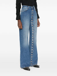 Button Down Straight Jeans
