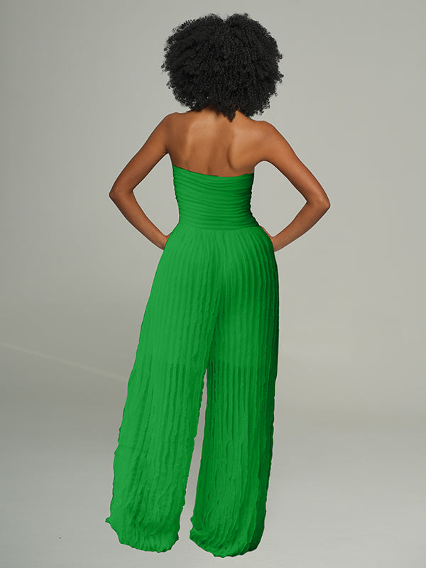 Ruched Strapless Jumpsuit