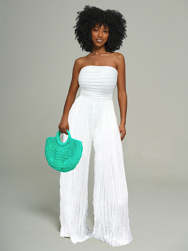 Ruched Strapless Jumpsuit