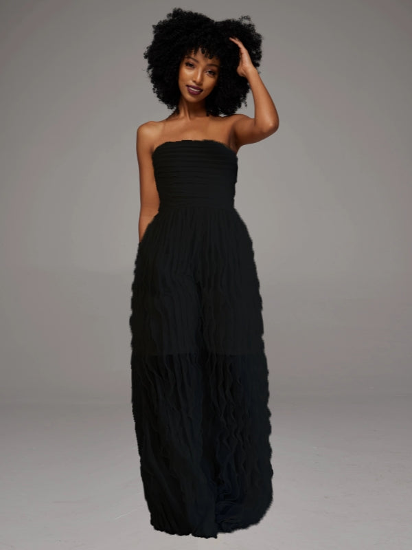 Ruched Strapless Jumpsuit
