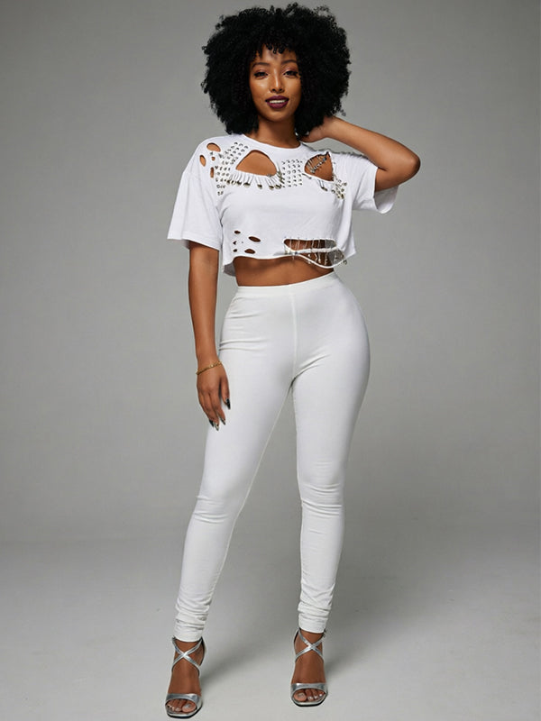 Ripped Tee & Pants Set