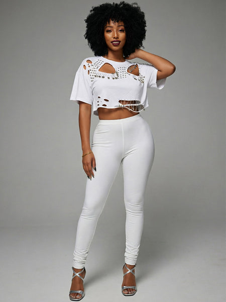 Ripped Tee & Pants Set