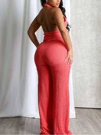 Solid Halter Top & Pants Set