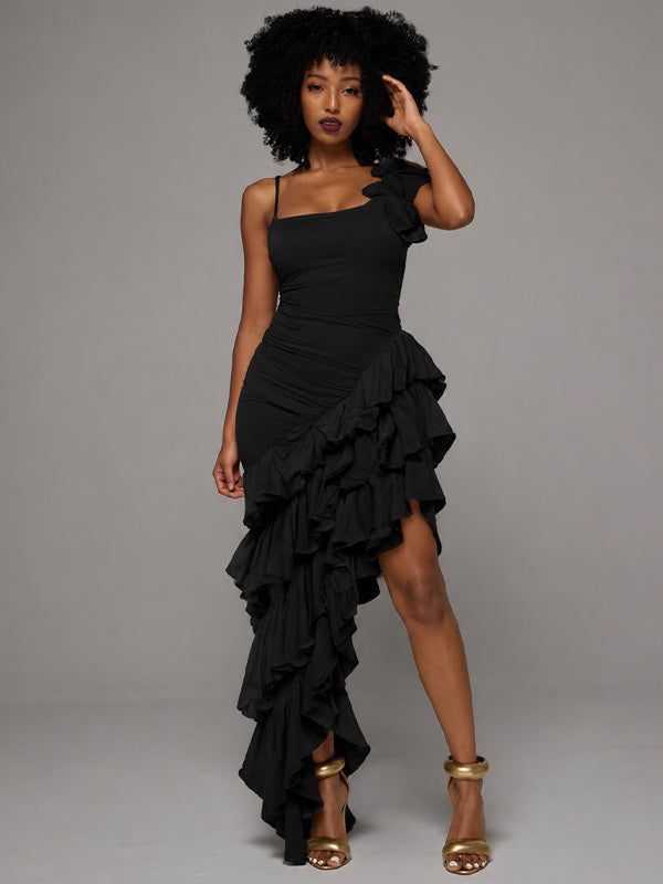 Solid Ruffle Cami Dress