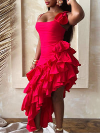 Solid Ruffle Cami Dress