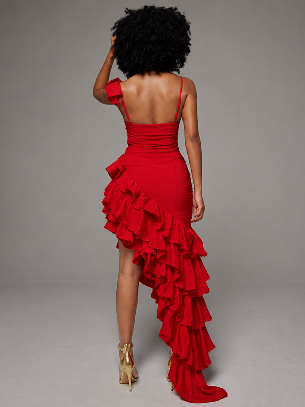 Solid Ruffle Cami Dress