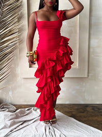 Solid Ruffle Cami Dress