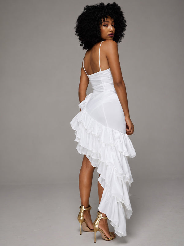 Solid Ruffle Cami Dress