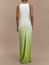 Ombre Plunge Sleeveless Dress