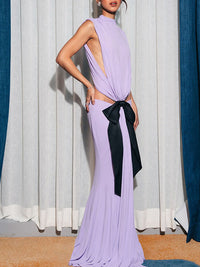 Bowknot Sleeveless Maxi Dress