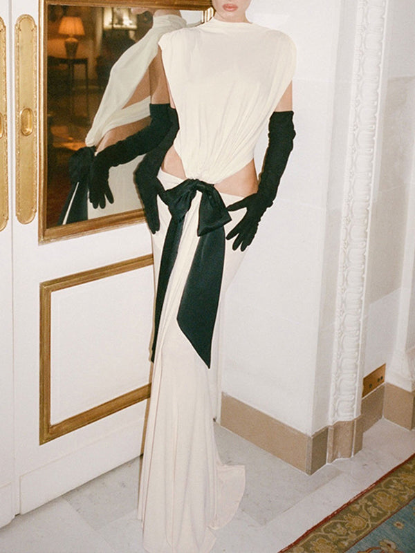Bowknot Sleeveless Maxi Dress