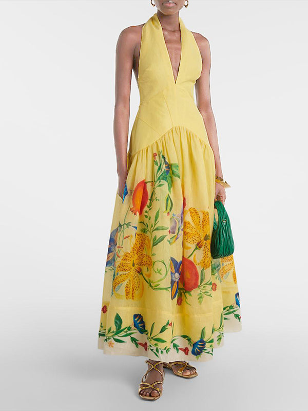 Printed Halter Dress