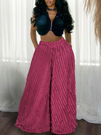 Ruched Wide-Leg Pants