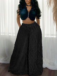 Ruched Wide-Leg Pants