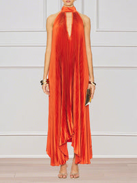 Halter Pleated Dress