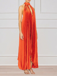 Halter Pleated Dress