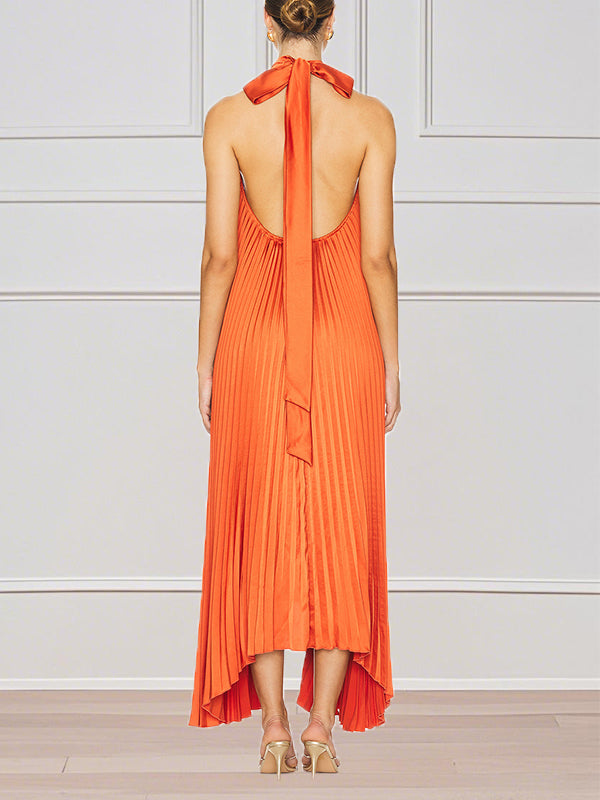 Halter Pleated Dress