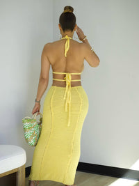 Knit Halter Cutout Dress
