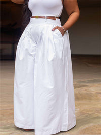 Solid Wide-Leg Pants