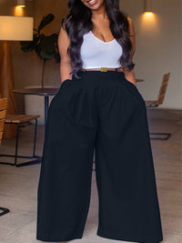 Solid Wide-Leg Pants