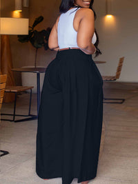 Solid Wide-Leg Pants