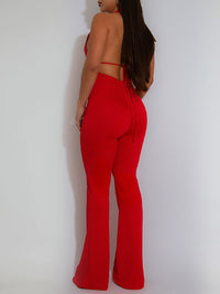 Solid Tied Halter Jumpsuit