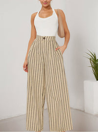 Stripe Wide-Leg Pants