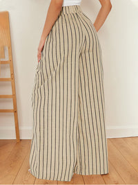 Stripe Wide-Leg Pants
