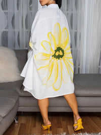 Floral Printed Shirt Dress