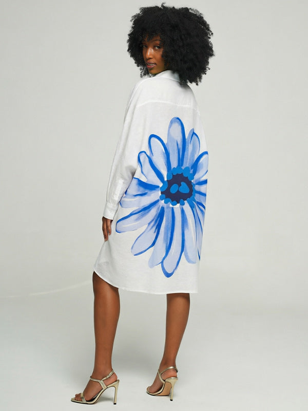 Floral Printed Shirt Dress