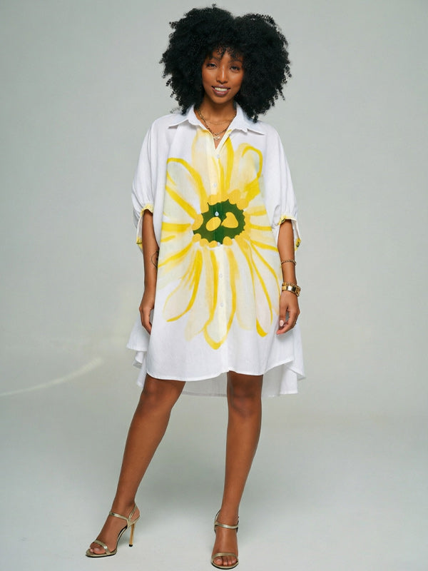 Floral Printed Shirt Dress