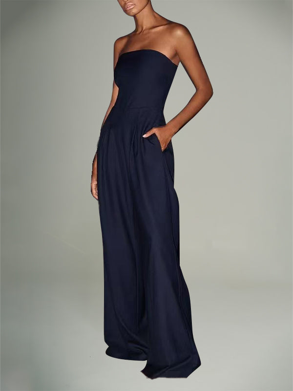 Strapless Wide-Leg Jumpsuit
