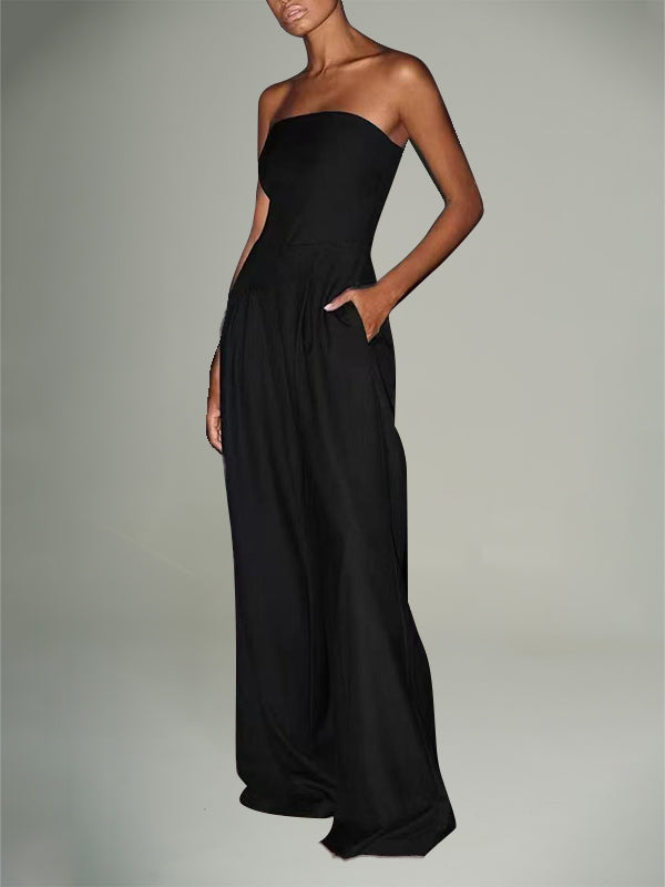 Strapless Wide-Leg Jumpsuit